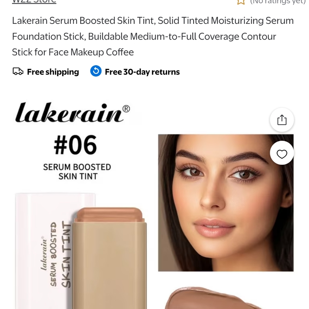 Lakerain Skin Tint Foundation Coffee Color